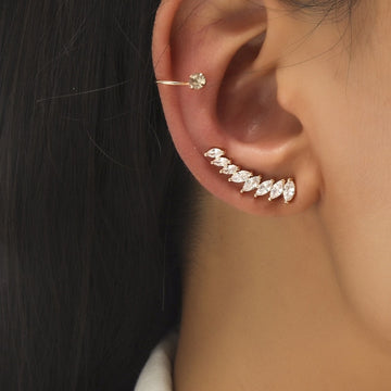 Bohemian NO Piercing Crystal Rhinestone Ear Cuff Earrings For Women Wrap Stud Clip Earrings Girl Trendy Earrings Jewelry Bijoux daiiibabyyy